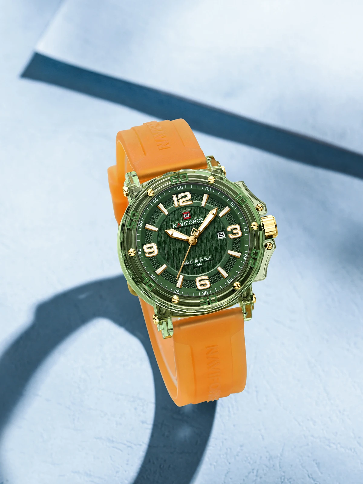 OEM NAVIFORCE Women's Casual Quartz Watch Waterproof Silicone Strap Calendar Display Luminous Pointer Ladies Fashion Watch