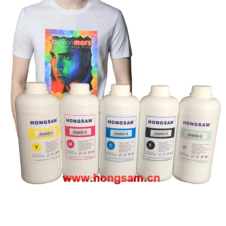 Good Color Fastness Digital Textile Pigment Printing Ink DTG Ink for Epson Starfire KM Printheads