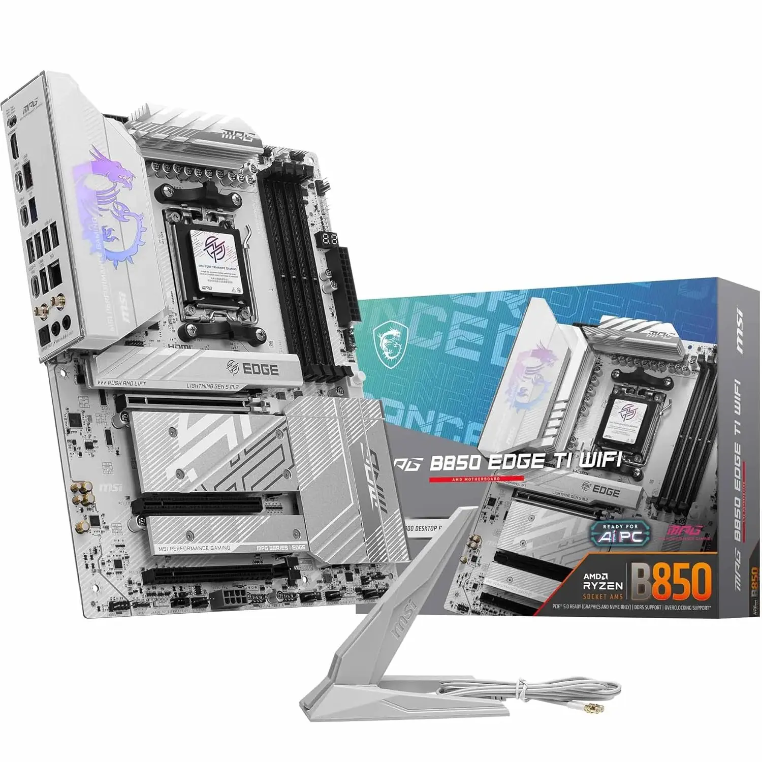 MSI MPG B850 EDGE TI WIFI Motherboard ATX mendukung prosesor AMD  9000/8000/7000 Memory Boost DDR5 Antarmuka SATA