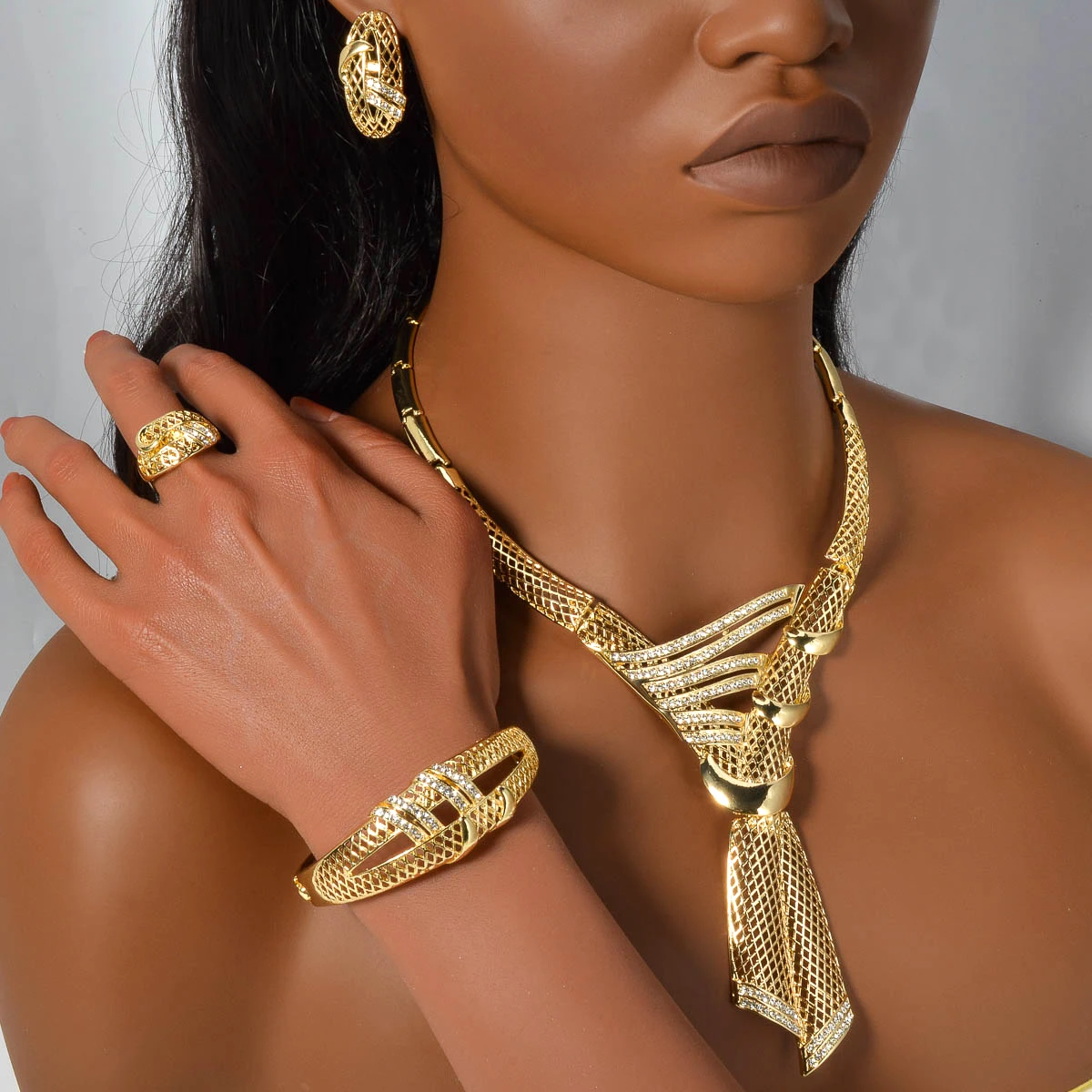 Earrings Xo Necklace Set Gold Jewelry Sets For Women 18K Gold