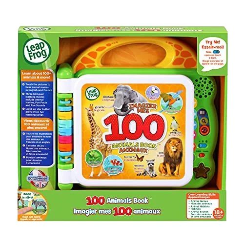 OEM Interactive Learning Music Toy for Early Education 100 Animals Green Book Plastic Material Battery Power
