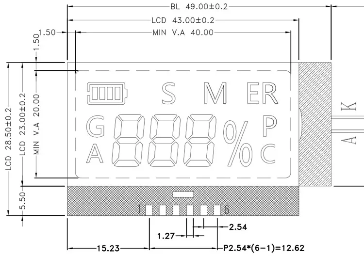 Small TN Segment LCD Module 7 Segment 4 Digits Segment LCD Displays