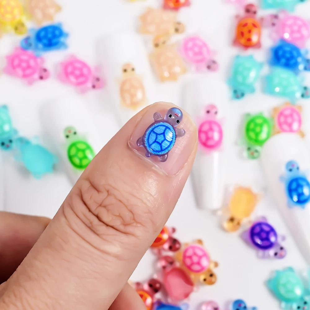 Resin Glitter Kawaii Cartoon Nail Art Charms Turtle Nail Art