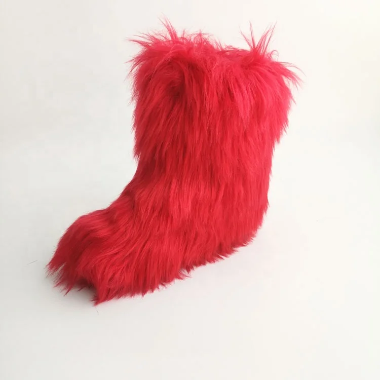 Французский новейший дизайн, зимние женские ботинки из искусственного меха для женщин, уличная домашняя обувь