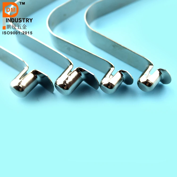 V Shape Spring Clip Solid Button Customized Stainless Steel Springs