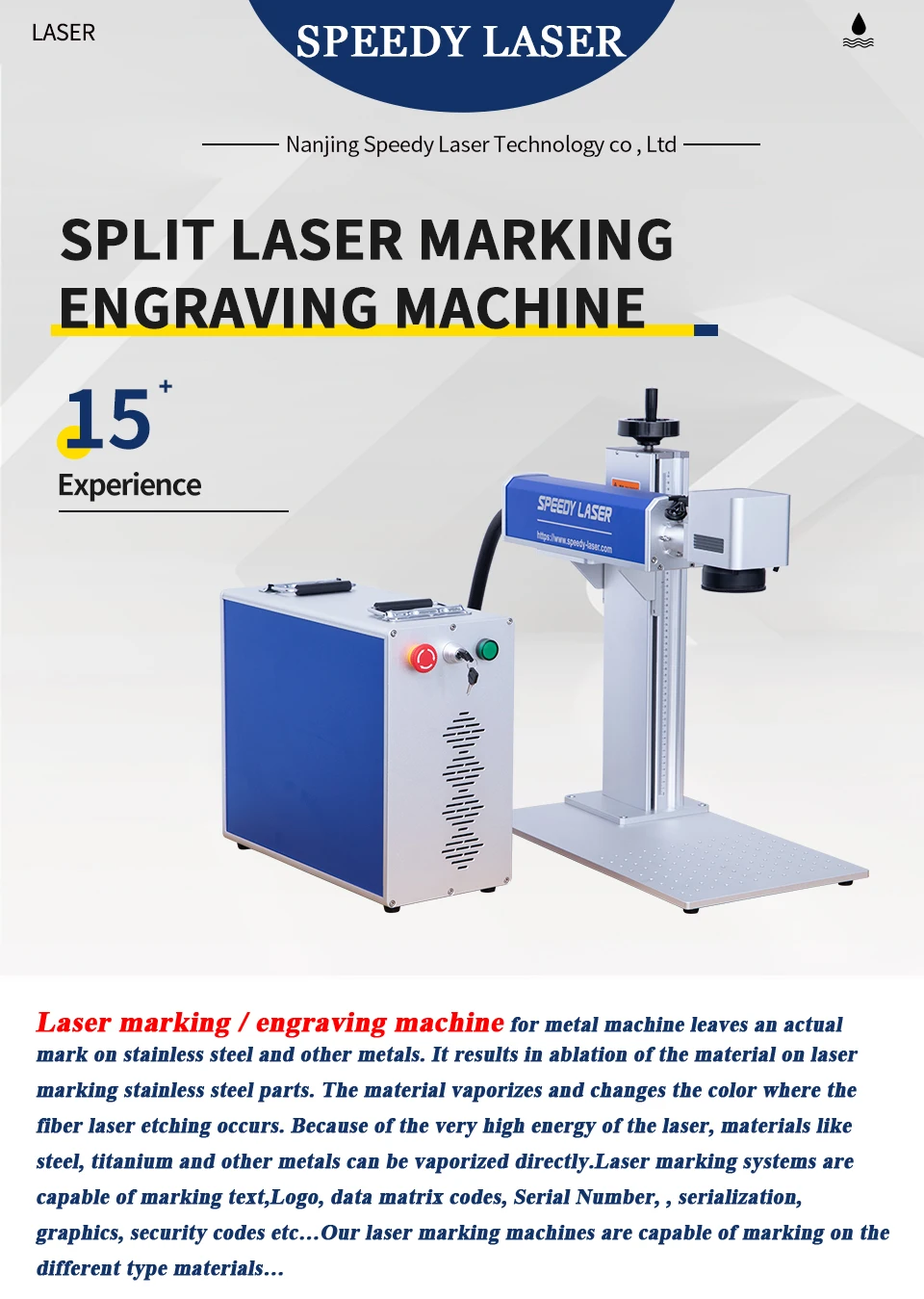 Speedy Laser Slfm 20w 30w 50w 60w Fiber Laser Marking Machine Small