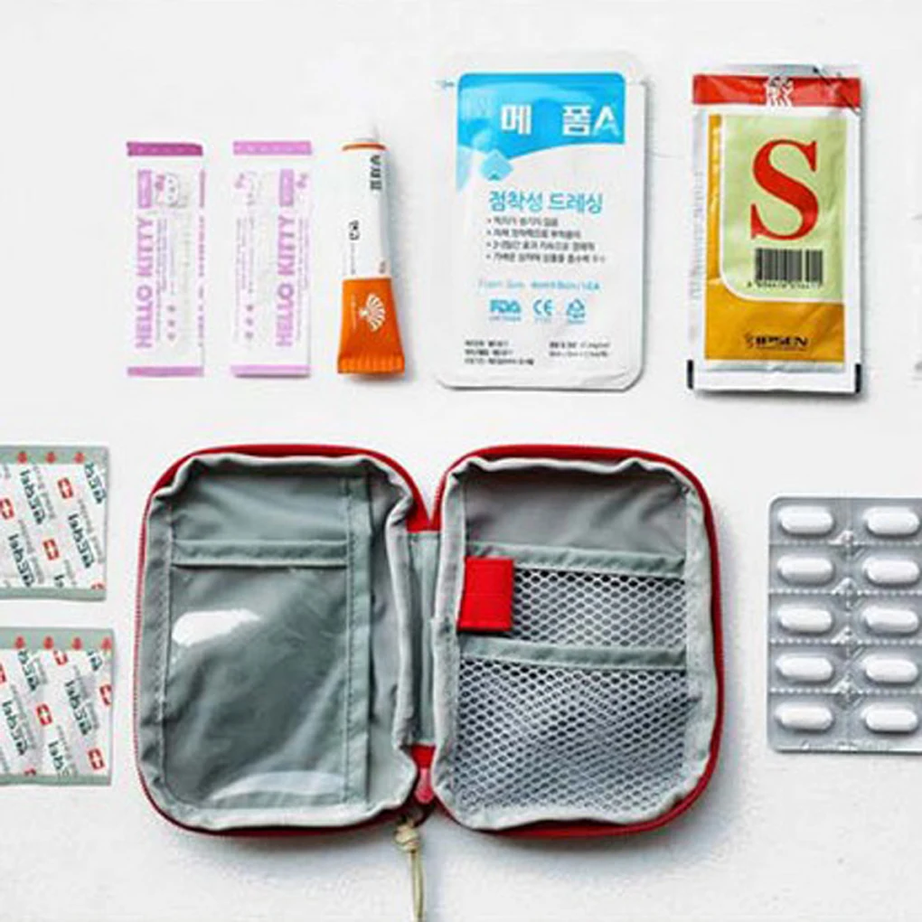2 Pezzi Borsa Porta Medicinali Pronto Soccorso - Grande E Piccola, In Tessuto Oxford Impermeabile, Rosso, Per Casa, Ufficio E Campeggio