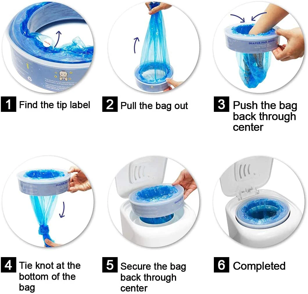 Customization Cassette 100 Lock Odor Diaper Trash Bags For Diaper