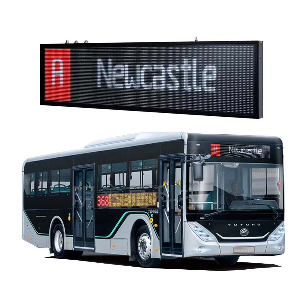 2024 Hot Sale Programmable Message Destination Bus Station Broadcaster Scrolling Led Route Display Screen With 4G Gps Tracker