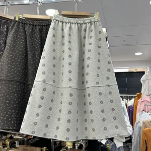 Sweet Floral Printed Maxi Skirt for Women 100% Polyester Elastic High Waist Versatile Half Skirt Summer Style Free