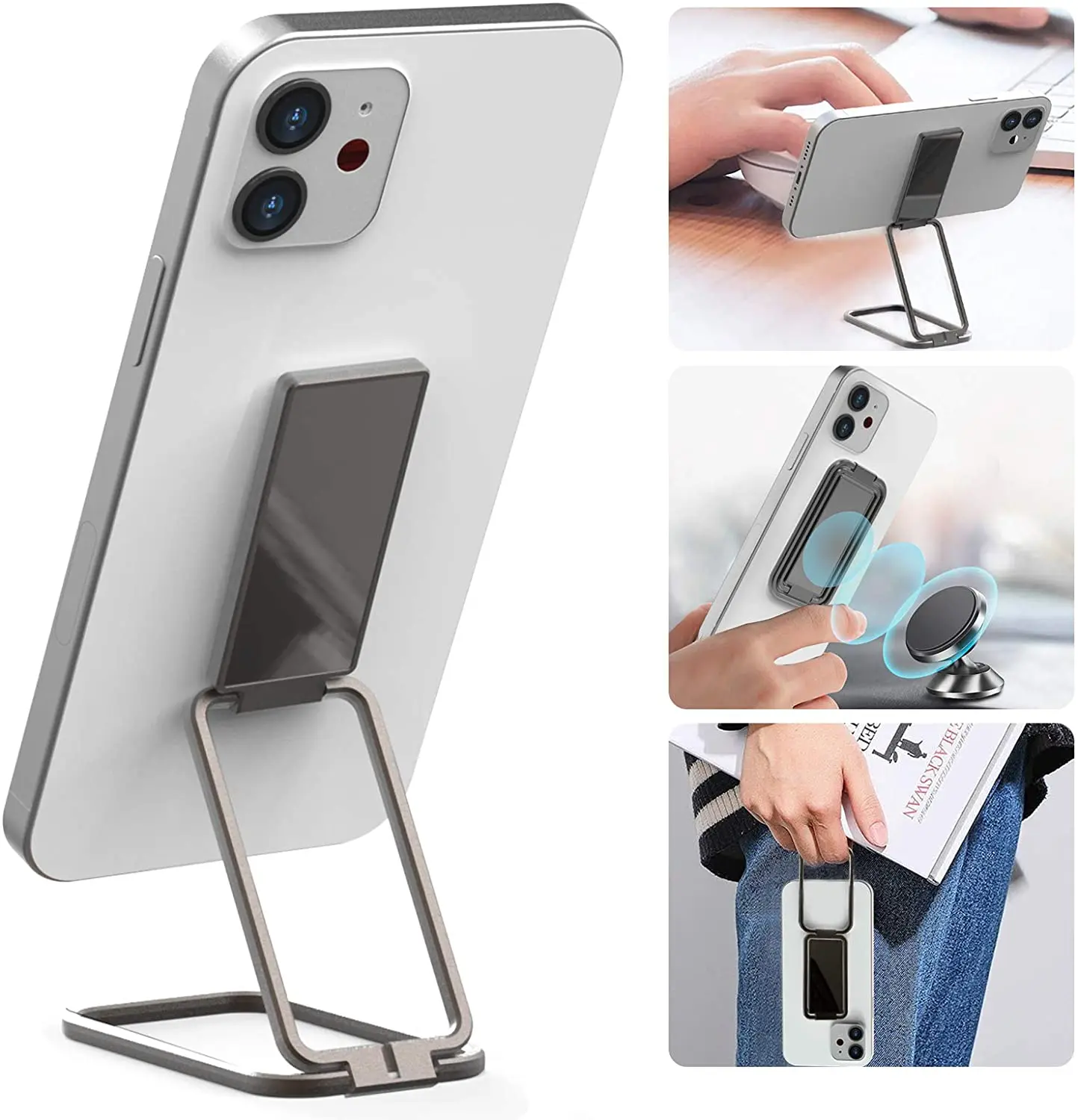 Support pour iPhone Vogu/'SaNa Lot de 2 Supports pour téléphone Portable avec Anneau Rotatif à 360 ° Support de Support Rabattable pour Tous Les Smartphones Huawei Samsung Galaxy A7 S10 J4
