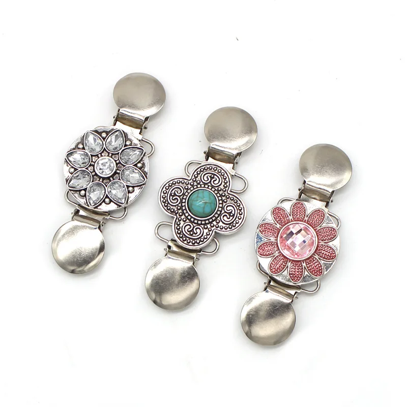 3 Pezzi Clip per Cardigan, Clips per Maglioni, Clip Eleganti per Cardigan, Clip per Abiti in Oro, Argento e Nero, Chiusure per Abbigliamento e Sciarpe