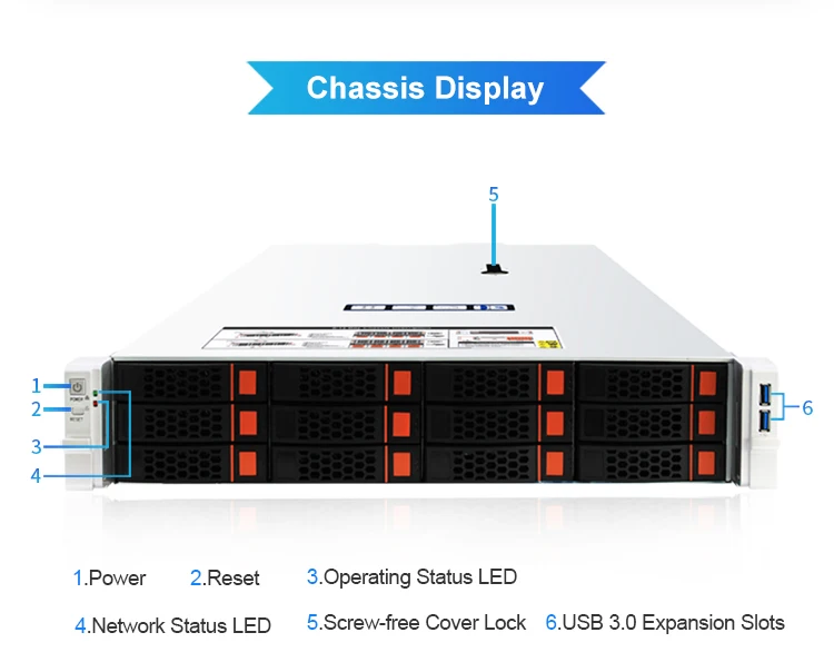 2U 12-bay Rackmount Chassis with Expander Backplane CC35X12-12S