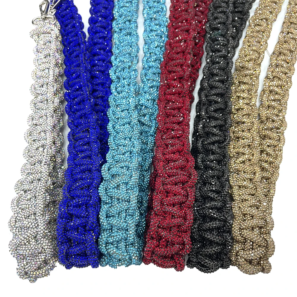 Tr107 Customized Shinning Crystal Braided Shoulder Bag Accessories