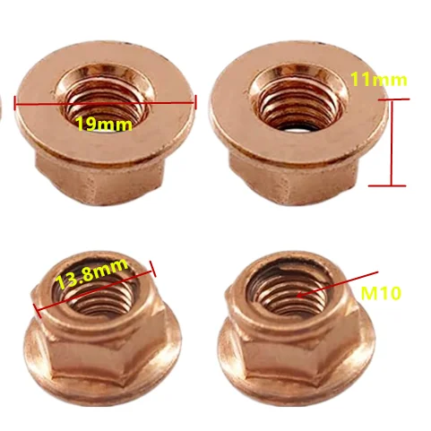 Stud Bolt M10x57 (Grade 10.9) + Copper Collar Nut M10 SW15 – Made In Germany