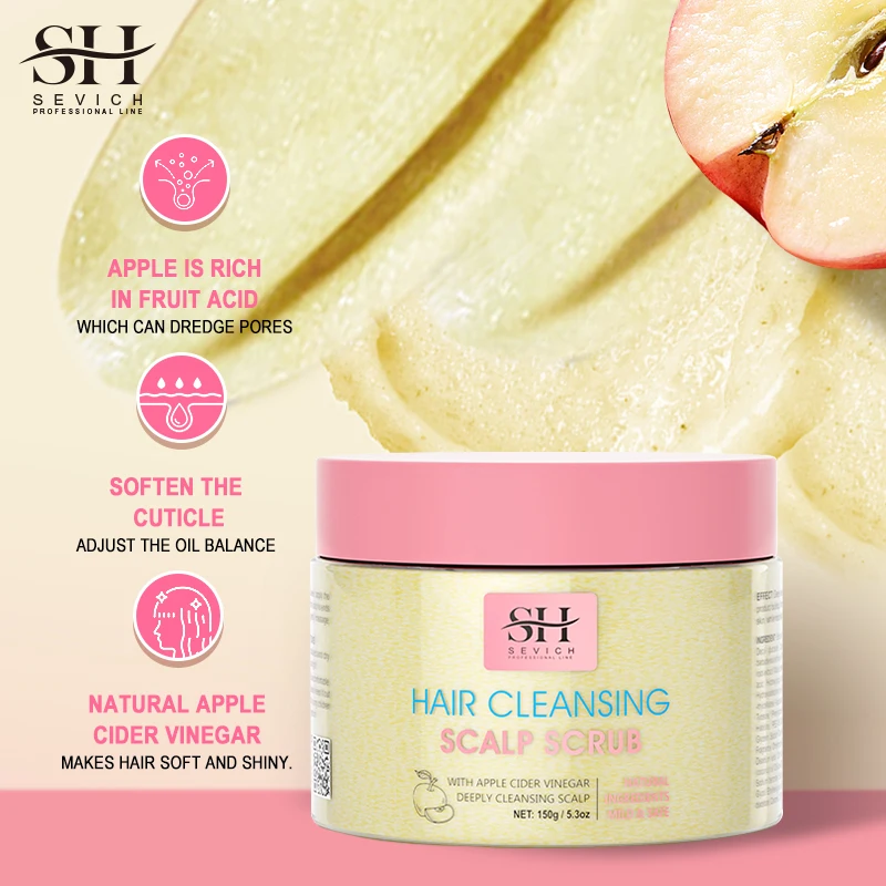 Scalp Scrub Cream Private Label Sea Salt Deep Cleansing Anti Itch Remove Dandruff Hair Growth Scrub Shampoo