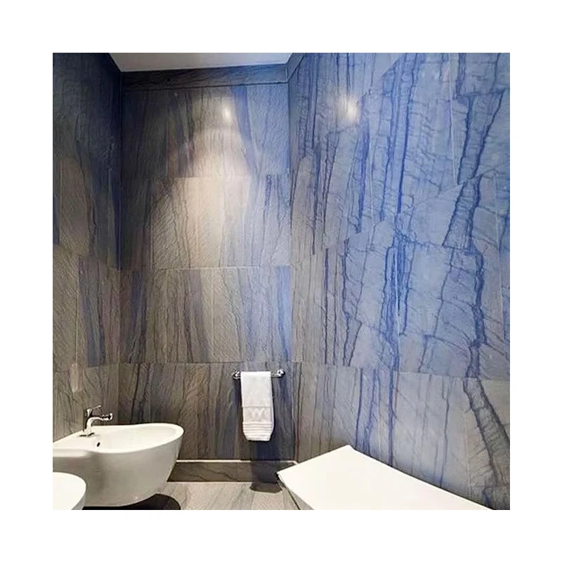 Premium Azul Macaubus Blauwe Granietplaten Tegels, gepolijst, wandtegels voor moderne badkamerinterieurs, hemelkleurige constructie