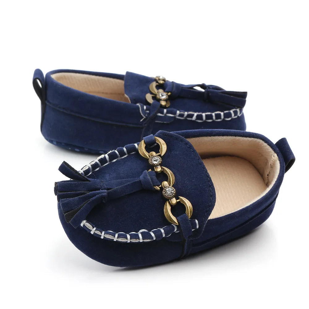 New Arrival Anti-slip Handmade Baby Loafers Infant Toddler Boys Girls Prewalker Moccasin Crib Shoes manufacture