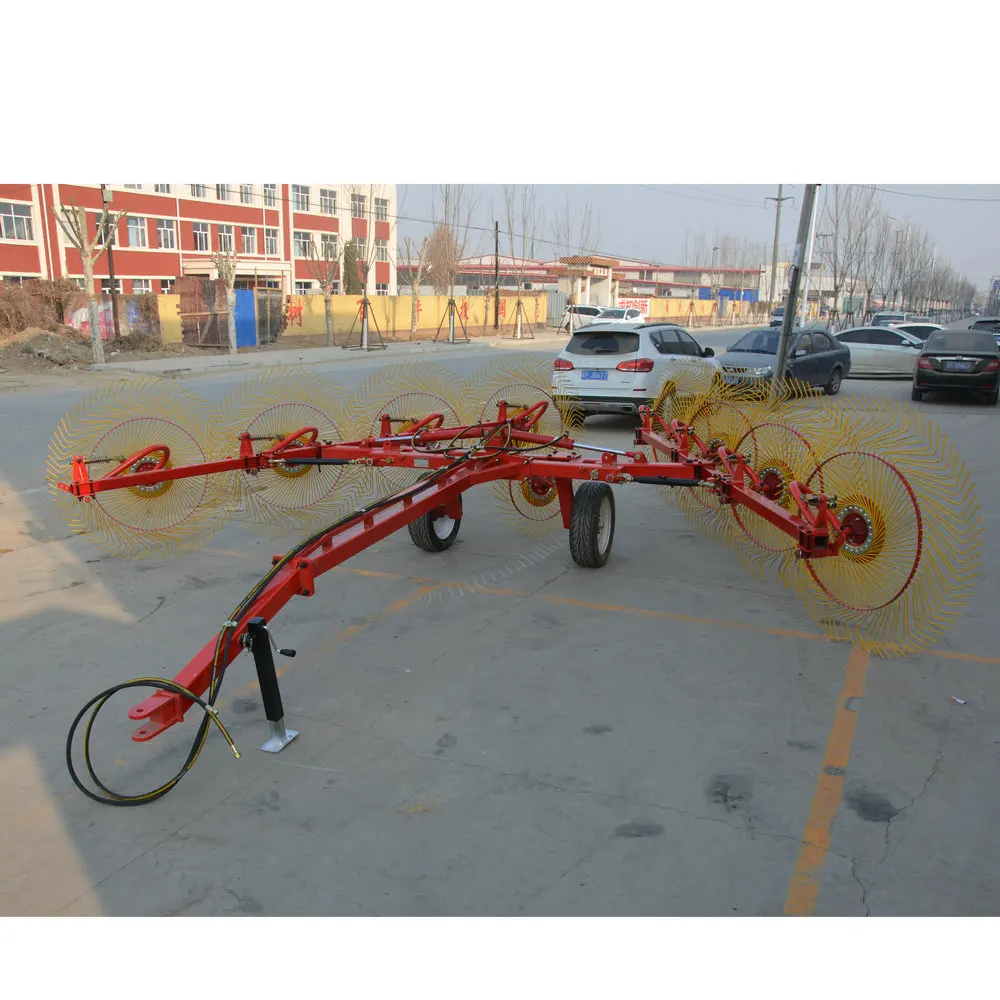 High Efficiency Tractor Pulling Power Wheel Lawn Rake Wheel Rake hay Rake
