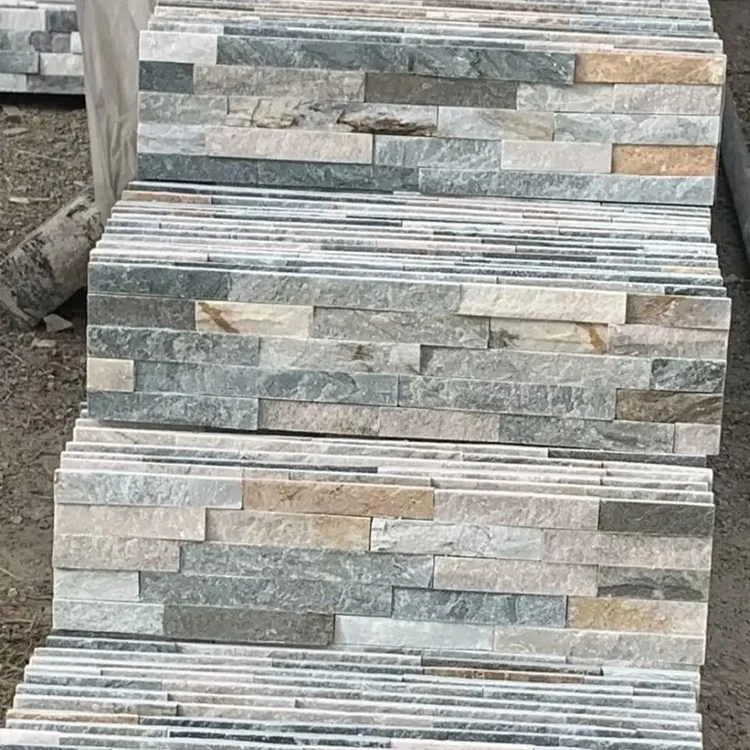 product irregular mixed color quartzite walling stone natural slate random size loose stone wall for exterior walls and floor-1