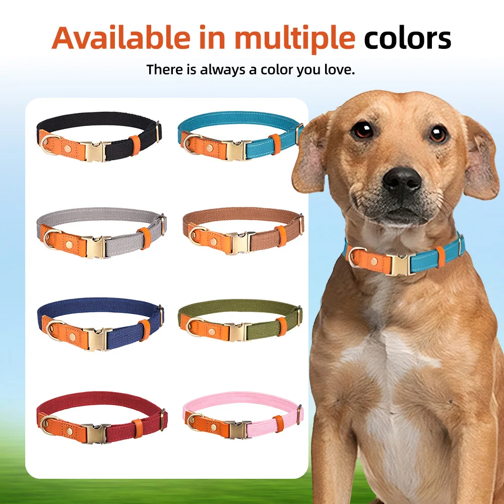 Wholesale Solid Fur Dog Collar Adjustable Buckle Heavy-Duty Polyester - product detail 2