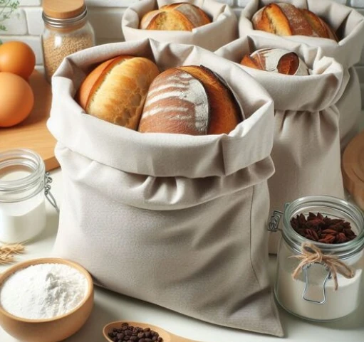 Meilleur Sac A Pain Boulanger Sacs à Pain En Lin Bio (2 Pièces) – Doublure TPU, 45x35 Cm (conservation 5 Jours) Sac Bagelli