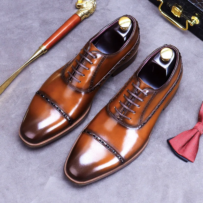 Men New Handmade Brown Leather Shoes, Men's Formal Shoes