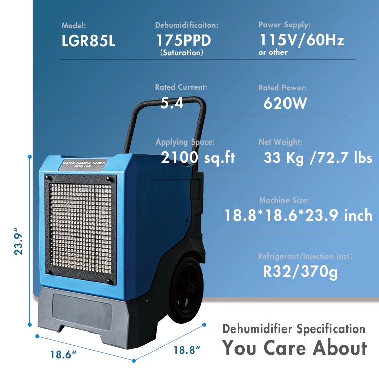 Pints Commercial Dehumidifier, LGR, R32 - detail 2