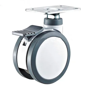 Wholesale Online Light Duty Standard Caster Wheels Medical Plastic Twin Wheel with 100mm Swivel Brake Casters