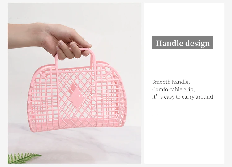 Модна преносима пластмасова сгъваема кошница за съхранение за домакинство