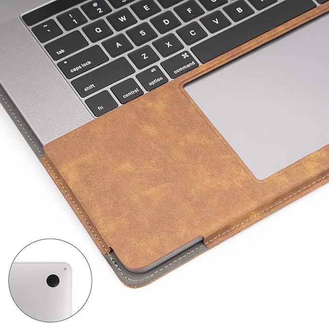 product compatible for macbook pro leather case 16 inch 2019 2020 a2141 touch id laptop sleeve protective folio  cover with air vents-31