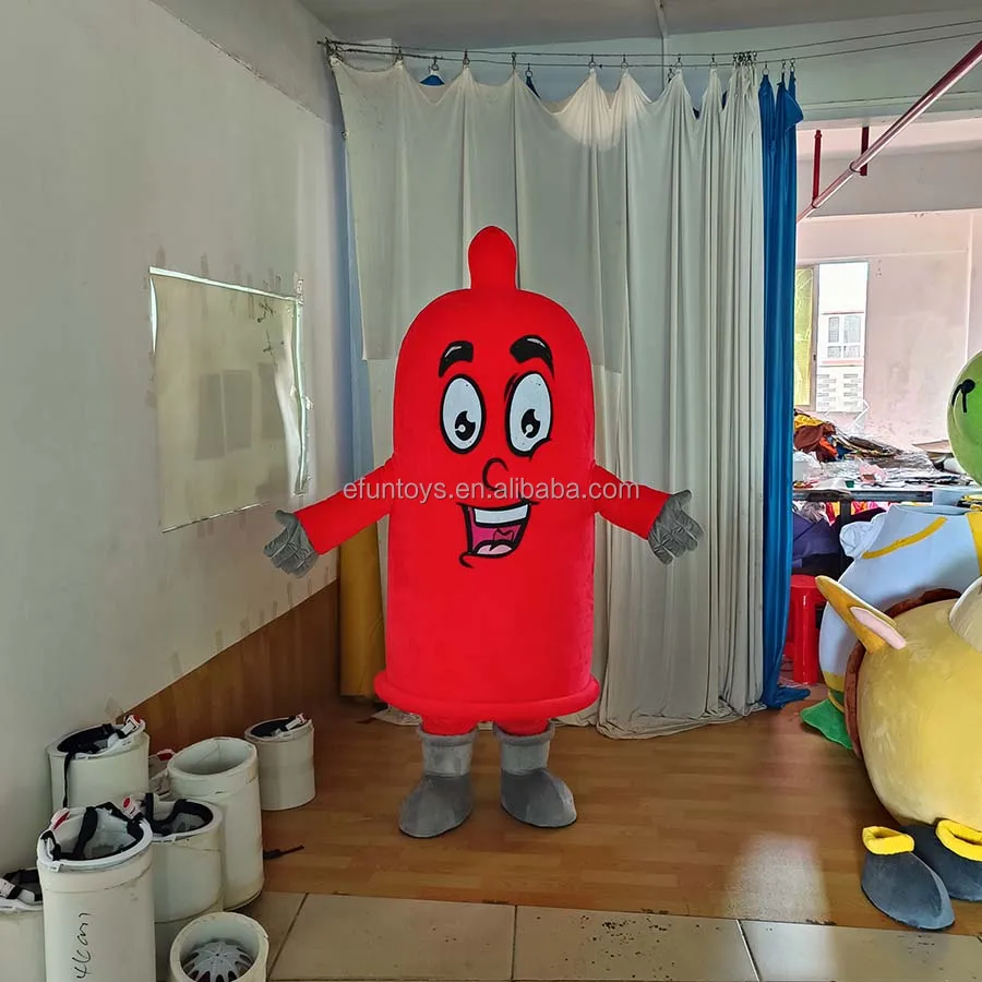Efun MOQ 1 PC Professional Custom Cartoon Condom Mascot Costume Fancy Anime Cosplay Adult Sex Objects Mascot Costume for Sale