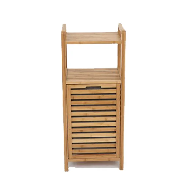 High Quality 2-Tier Bamboo Laundry Basket with Liner Bag and Handle for bathroom