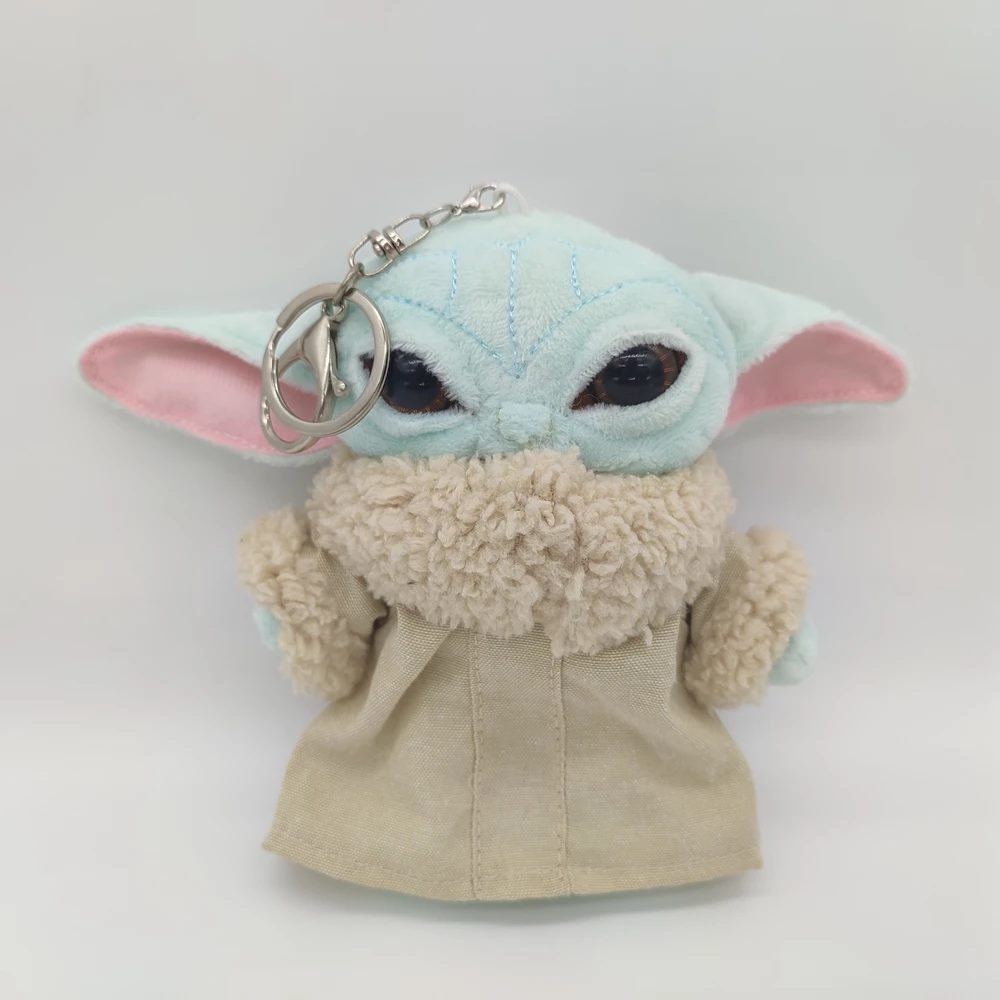 Amazon Hot Sale 15cm Keychain Baby Yoda Plush Toy Doll Keychain Action