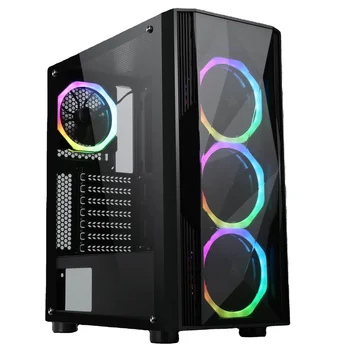 Sama 3401 Mesh Steel Computer Cases Tempered Glass Gaming Pc Computer ...