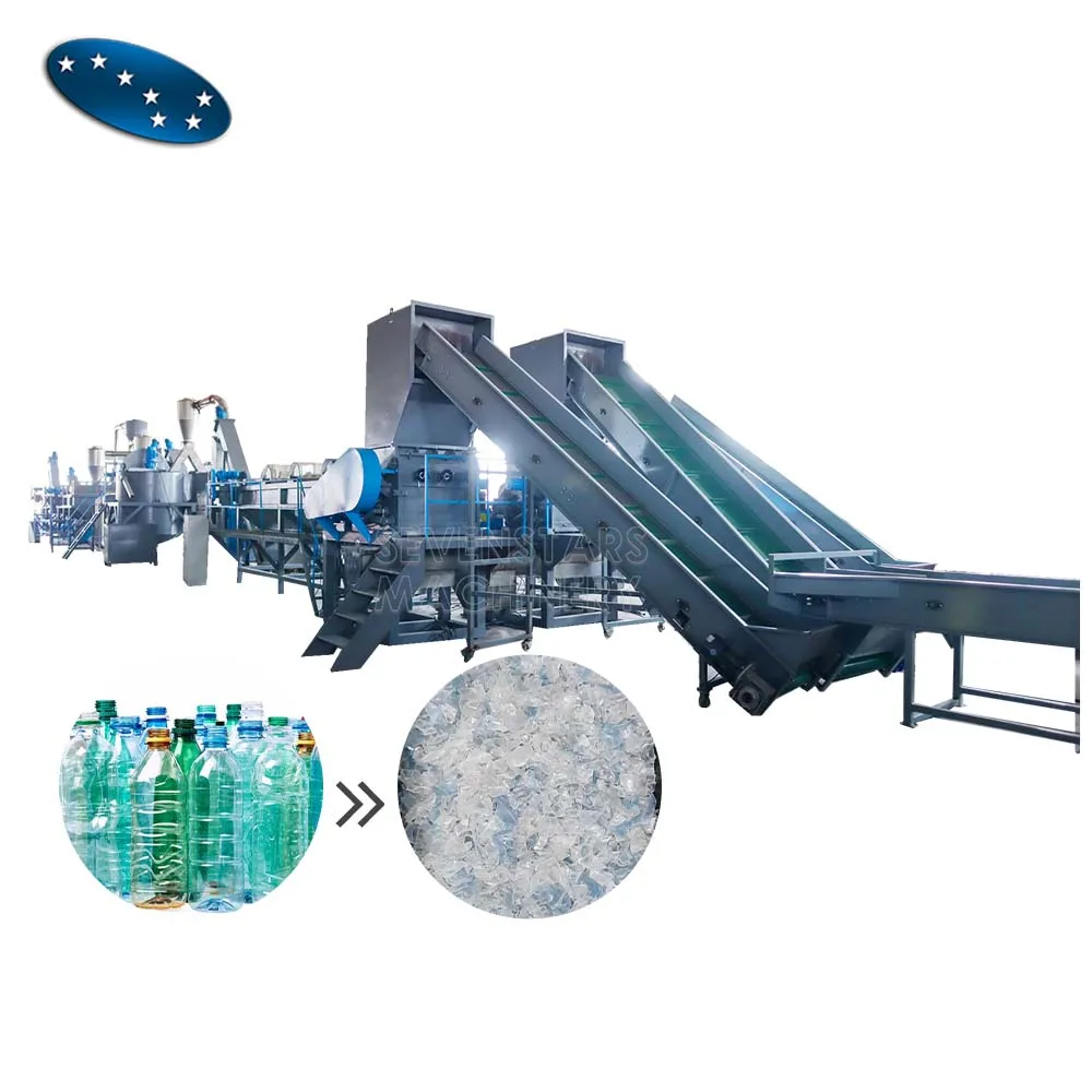 Plastic PET Bottle Recycling Machine Automatic Plastic Washing Line Plant Hot Wash