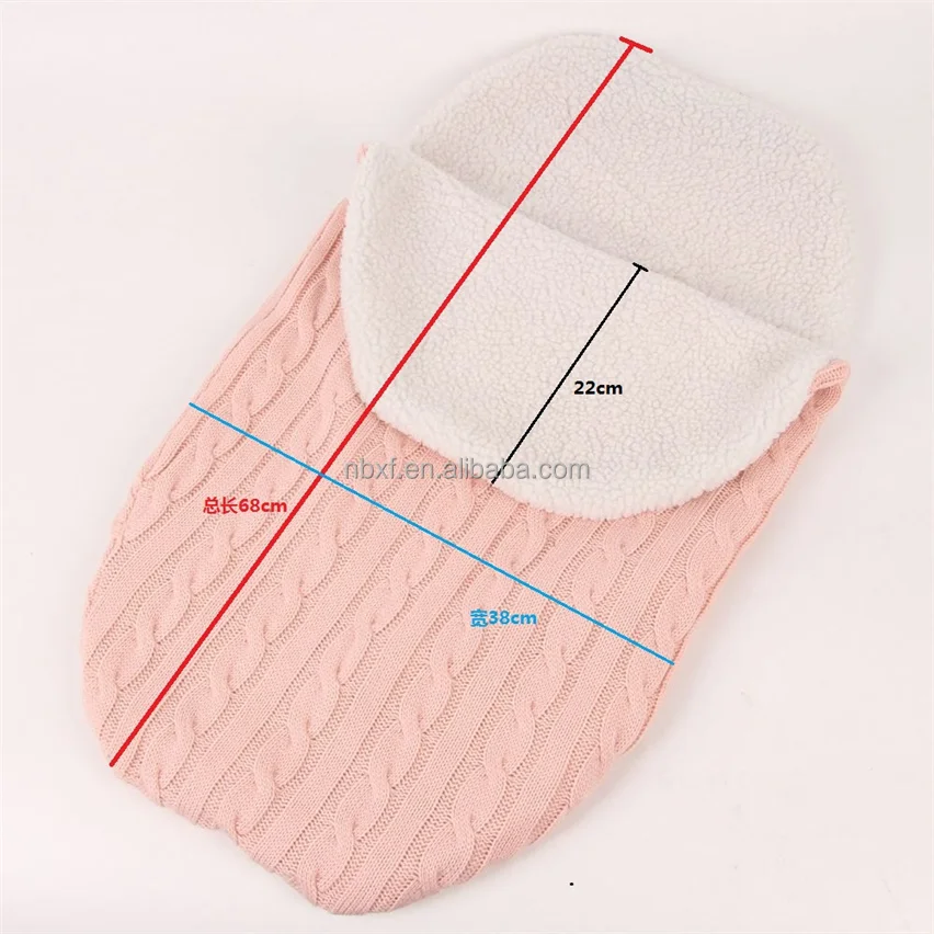 Newborn Baby Wrap Swaddle Blanket Toddler Knit With Velvet Sleeping Bag