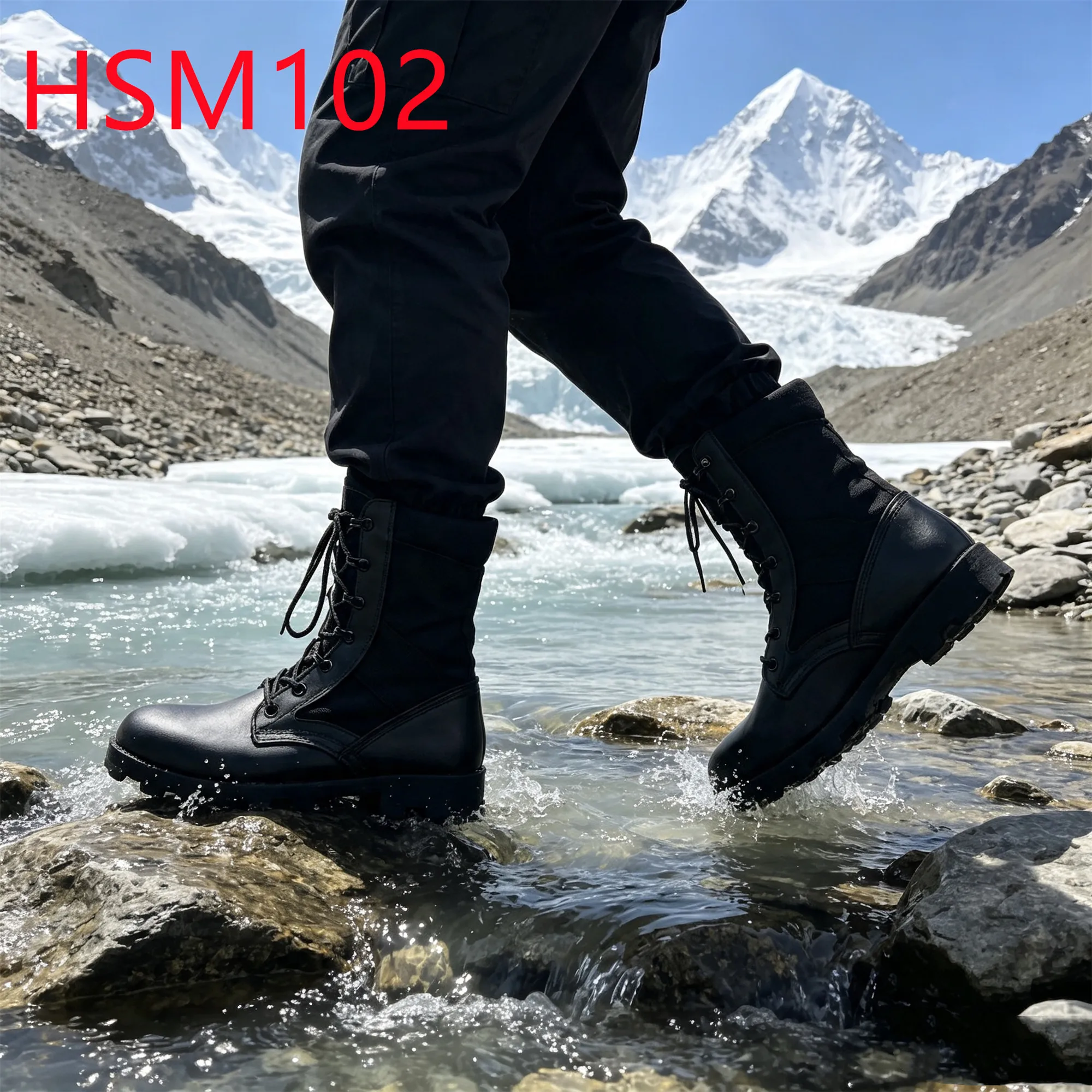 HY,Field Drill One Pair Available Vulcanized Sole Hua Singh Leather Boots Water Repellent Nylon Fabric 8