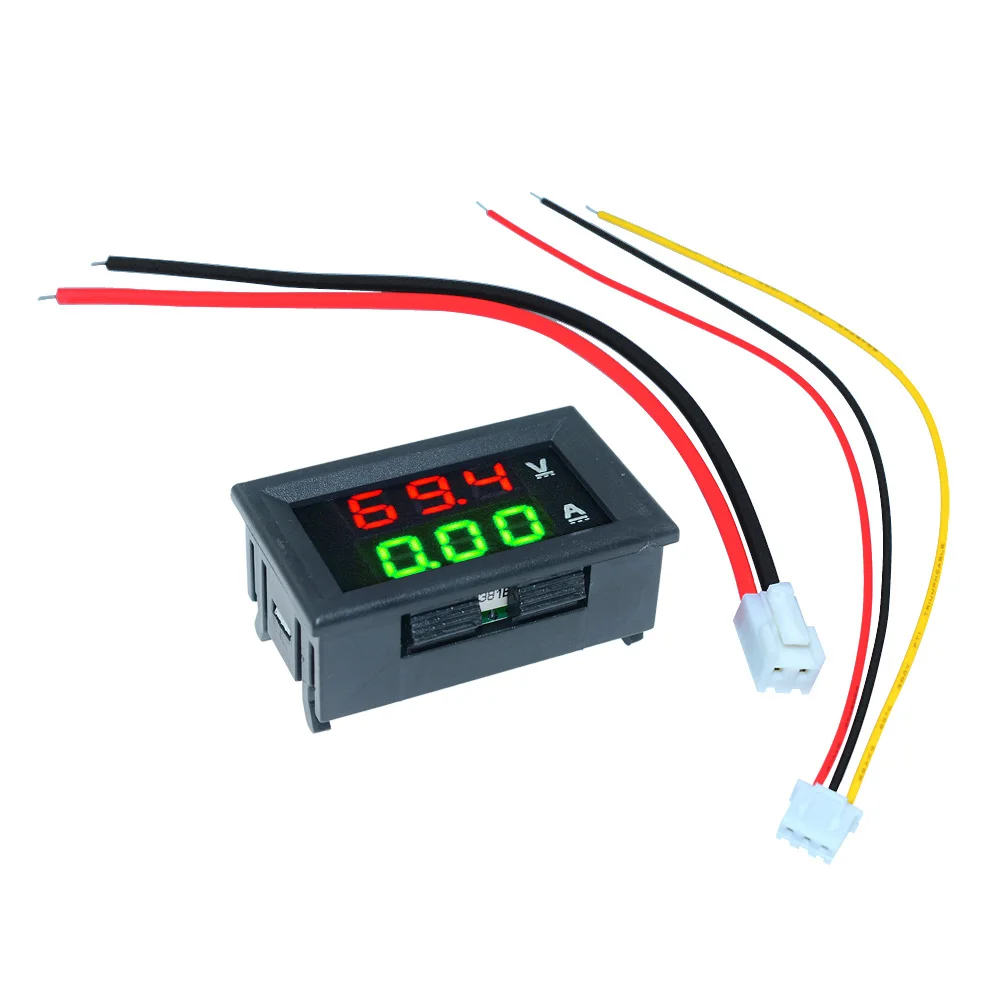 CC 100V 10A Rojo + Voltímetro digital LED verde Amperímetro Medidor de amperios de doble voltio