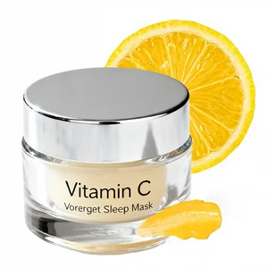 Vitamin C Niacinamide Gel Overnight Face Mask Citrus Fragrance Vegan Brightening Smooth Anti-Acne Skin Reduces Acne