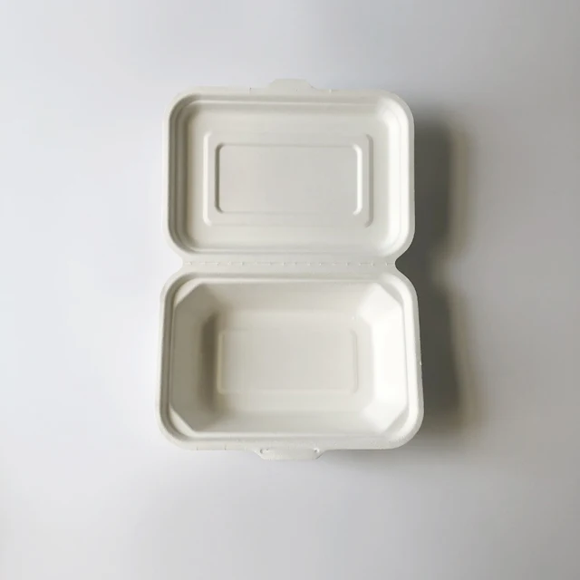 1000ml Hinged Bagasse Clamshell 2 Compartment - Buy Disposable 1000ml ...
