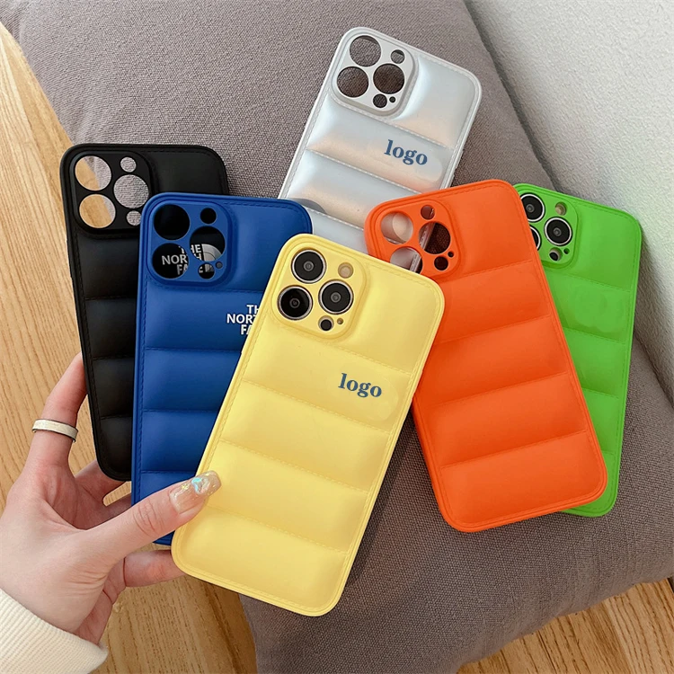 Wholesale Luxury brand designer down jacket cotton north face phone case  cover for iphone 14 13 12 11 pro max x xr xs max 7 8 plus From m.