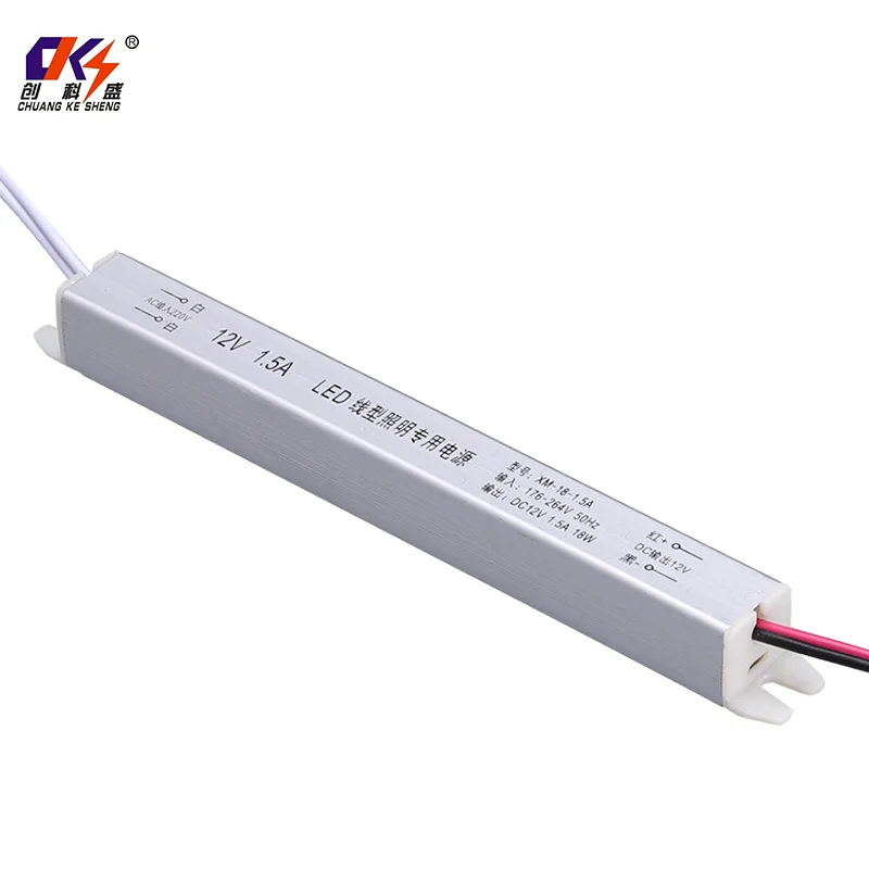 CKS High Quality AC 100-265V DC 12V 1.5A  Ultra Slim Lighting Box Power 18W Lighting  Driver Switching Power Supply