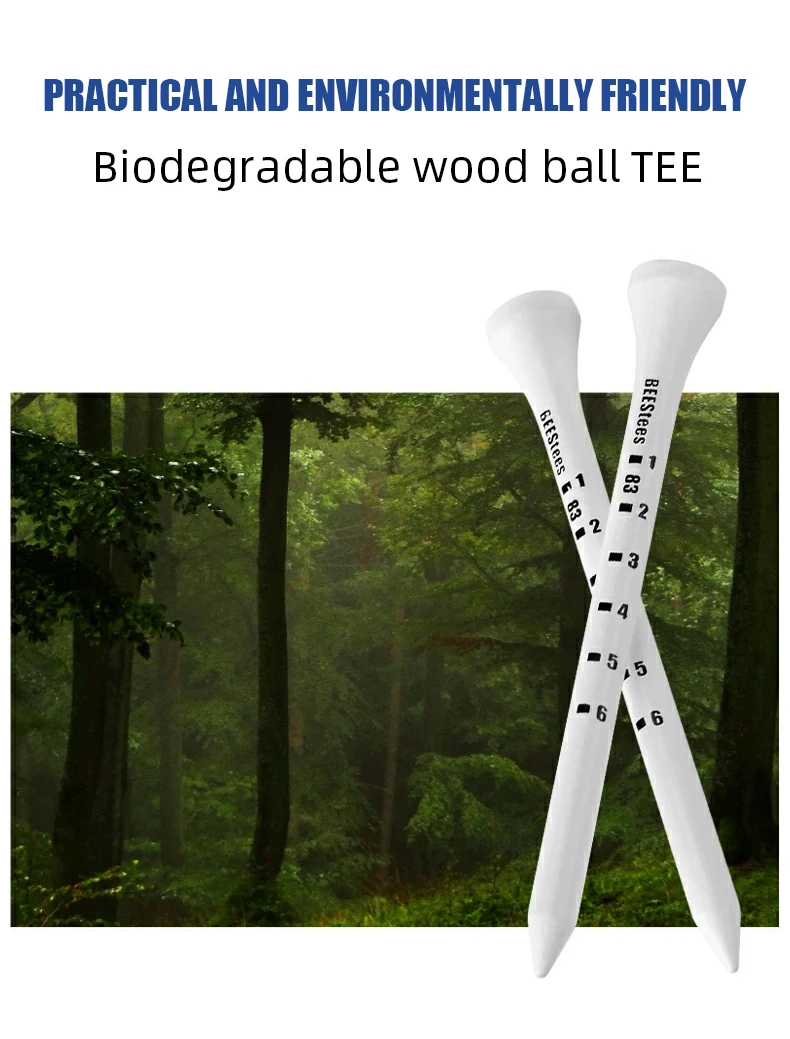 PGM QT029 30pcs one box white golf tees custom logo wood golf tee with ...