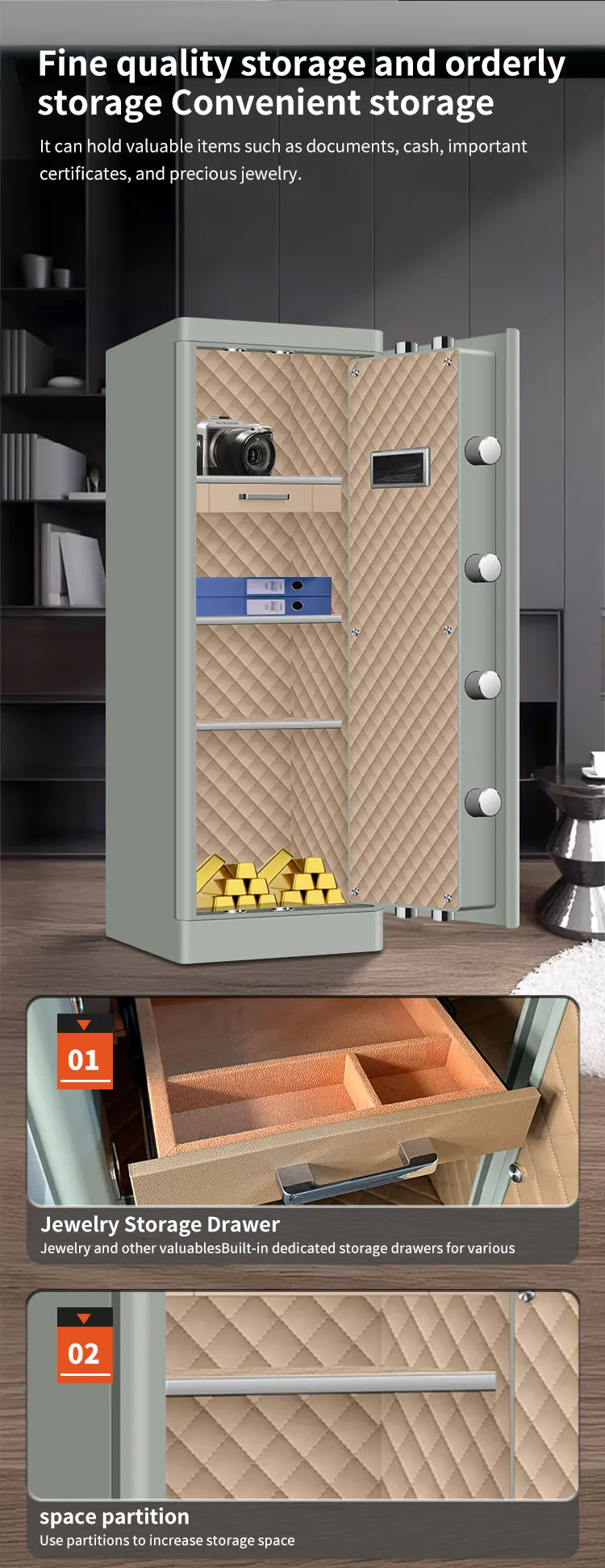 CEQSAFE Anti-Theft Storage Box with TUYA APP WIFI Fingerprint Access for Home Office Hotel supplier