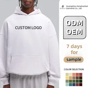 Custom Drop Shoulder Winter Hoodie Unisex Blank Plain Heavyweight Streetwear Oversized Custom Wash Patch Embroidery Distressed