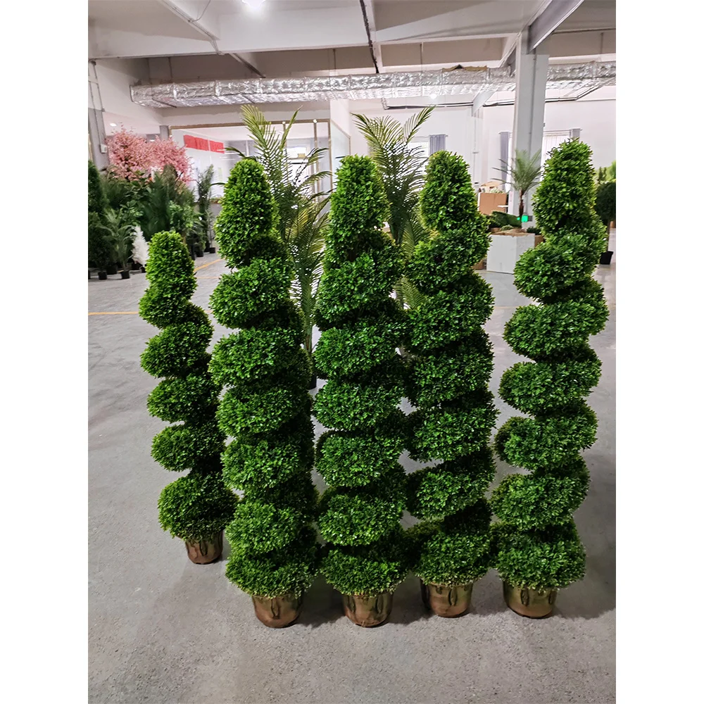 Artificial Topiary Outdoor Boxwood Spiral Indoor Topiary Tree 5ft Faux Topiary Tree Outdoor