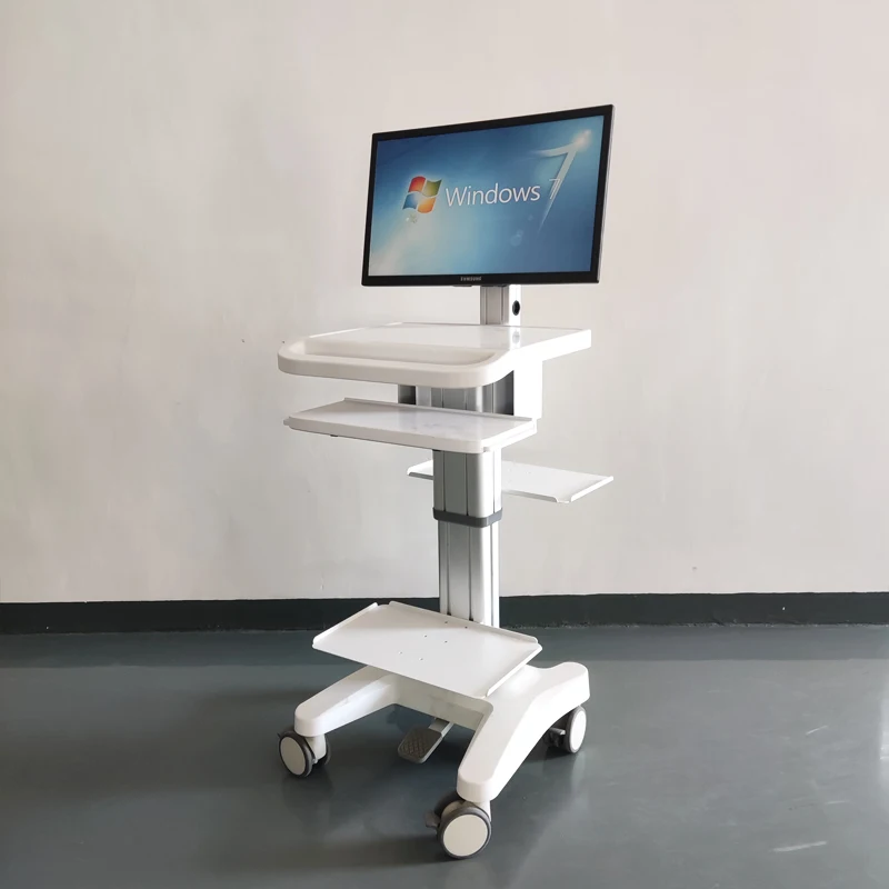 New Pattern Doctor Check-in Cart Nursing Cart Computer Trolly with Wheels and Keyboard Tray