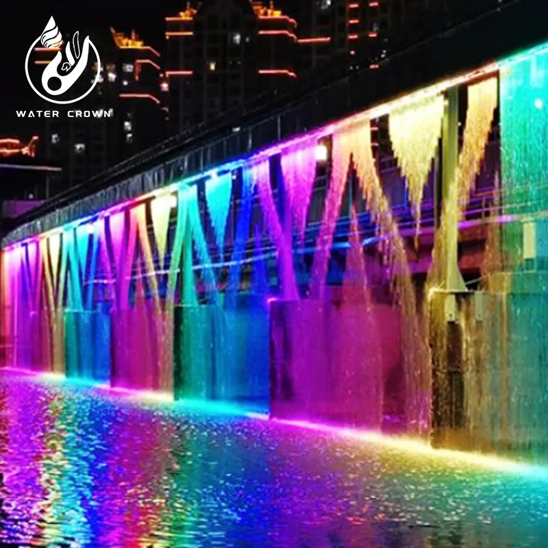 Індивідуальна сучасна зовнішня цифрова водяна завіса-фонтан — демонстраційний садовий елемент з нержавіючої сталі