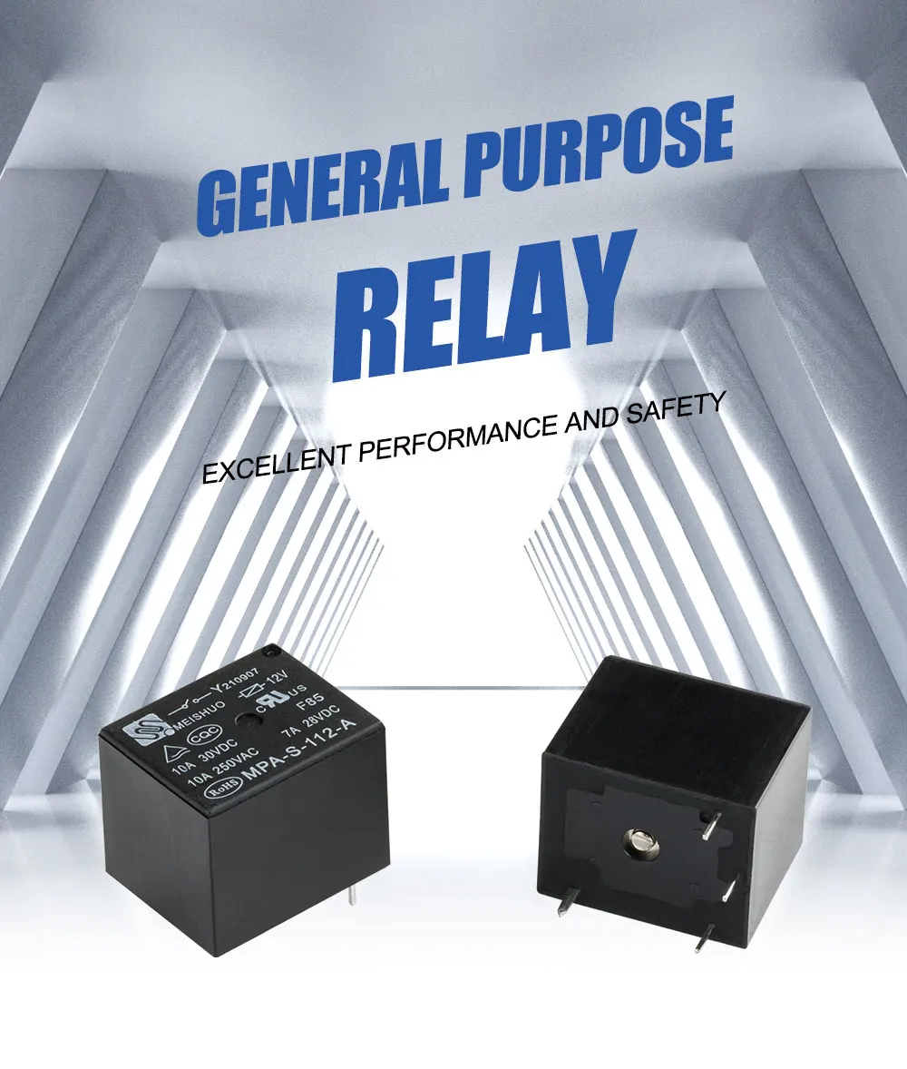 Meishuo MPA-S-124-C 15A 5V / 6V / 9V / 12V / 24V 10A Miniature PCB JQC-3FF T73 DC12V 4 Pin Sugar Cube Relay